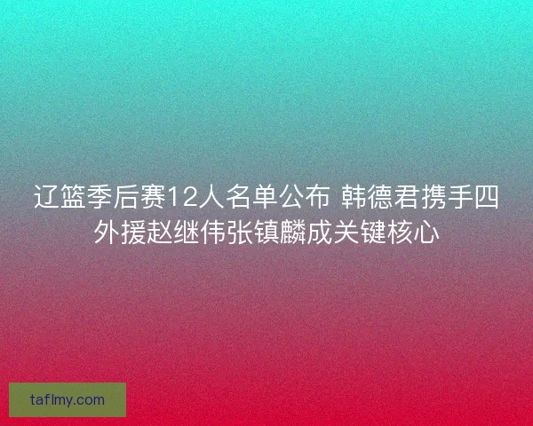 辽篮季后赛12人名单公布 韩德君携手四外援赵继伟张镇麟成关键核心