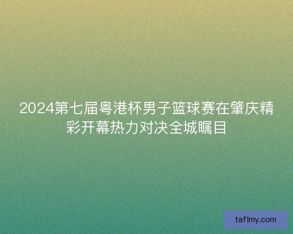 2024第七届粤港杯男子篮球赛在肇庆精彩开幕热力对决全城瞩目