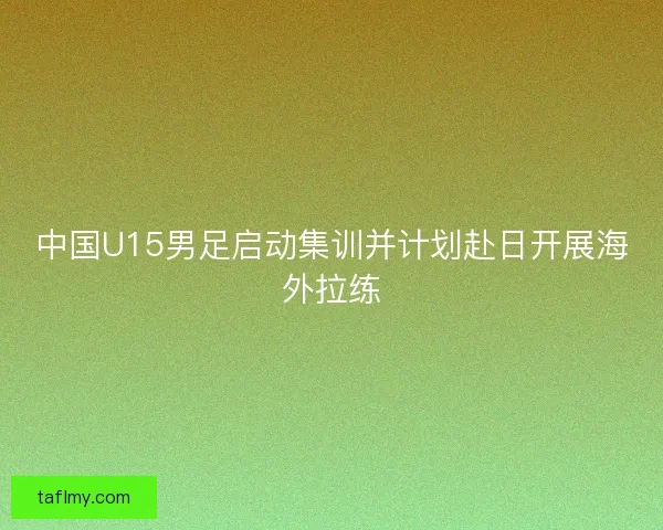 中国U15男足启动集训并计划赴日开展海外拉练