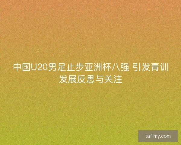 中国U20男足止步亚洲杯八强 引发青训发展反思与关注
